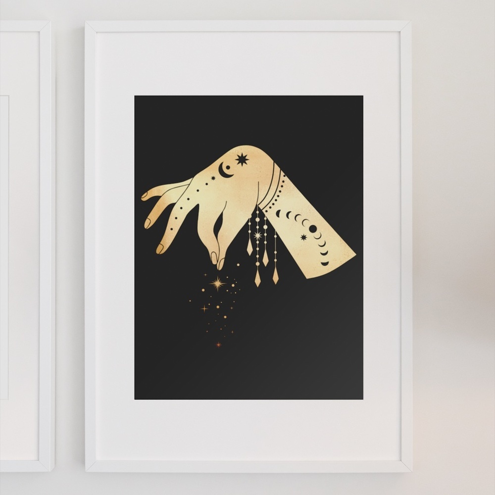 Wall Art Esoteric Celestial Mystic Hands Print Poster Unframed - Picture 2 of 5